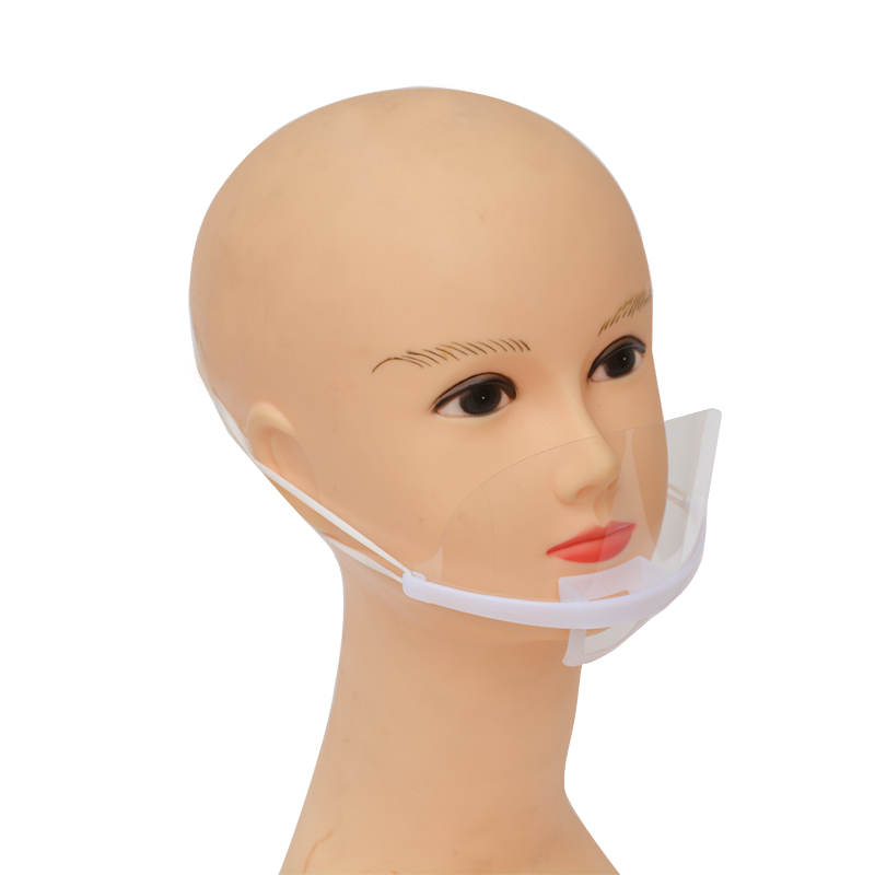 Cuire les aliments couvercle de protection du visage clair boucliers buccaux en plastique transparent bouche bouclier pour cantine