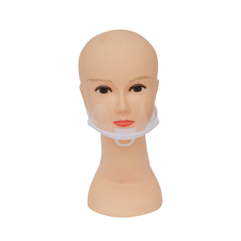 Cuire les aliments couvercle de protection du visage clair boucliers buccaux en plastique transparent bouche bouclier pour cantine