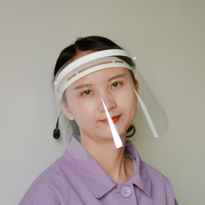 CEN - en masque de protection contre les éclaboussures liquides face de masque extérieur transparent PET masque en plastique dur