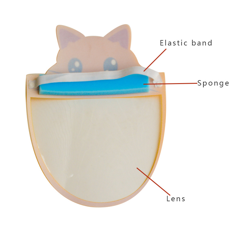 Visière de protection intégrale de protection de sécurité bouclier facial visière bouclier facial élastique transparent pour les enfants